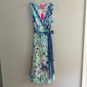 NWT Lilly Pulitzer wrap sleeveless midi dress